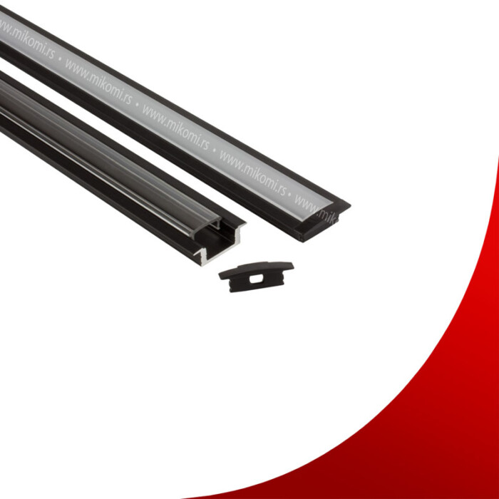 LED-Lichtleiste Einbau- / Aufbauprofil A-2507 / Schwarz – Bild 2