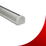 Halbrunde Aufputz-LED-Leiste A-2623 / Matt Silber / Opal-Diffusor