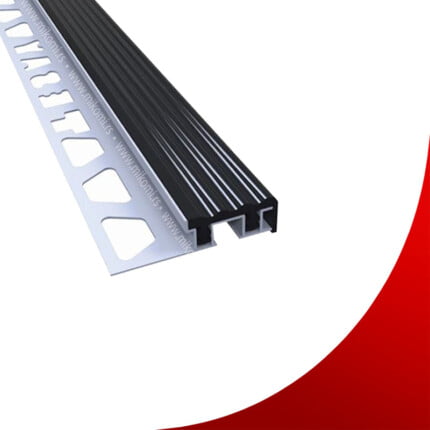 Fotografija lajsne za stepenice 2650 u crnoj boji.