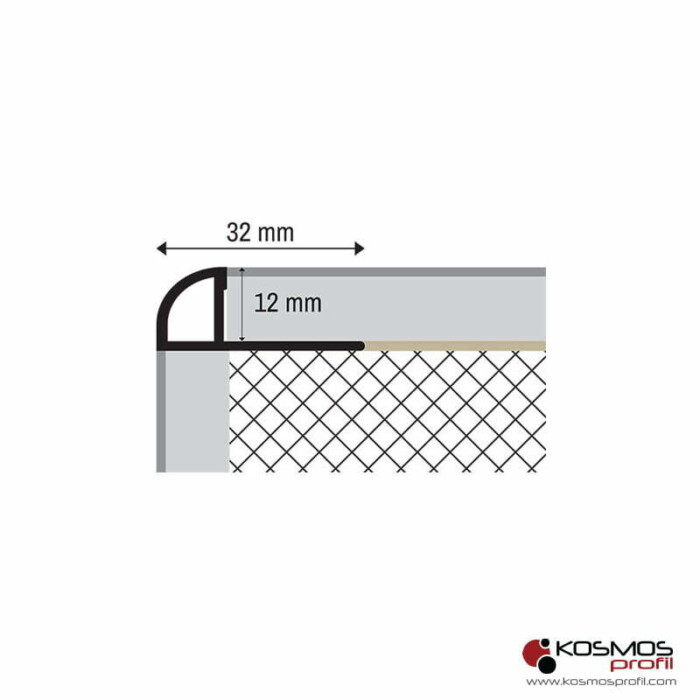 Ugaona lajsna PJEAL 12 / Srebro mat - Slika 2