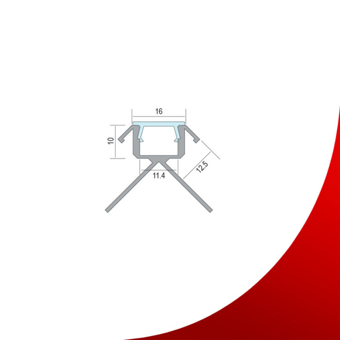 LED lajsna C-T-77-12 / Srebro mat - Slika 3