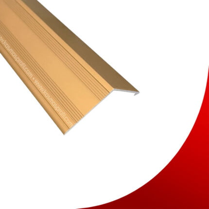 Fotografija prelazne lajsne sa dva nivoa modela JC-15 u zlatnoj mat boji.