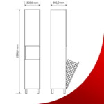 Hochschrank für Aufbewahrung Lux mit Korb – Bild 2