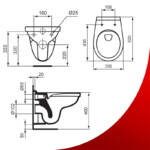 Wand-WC Alpha Rimless W331301 – Bild 2