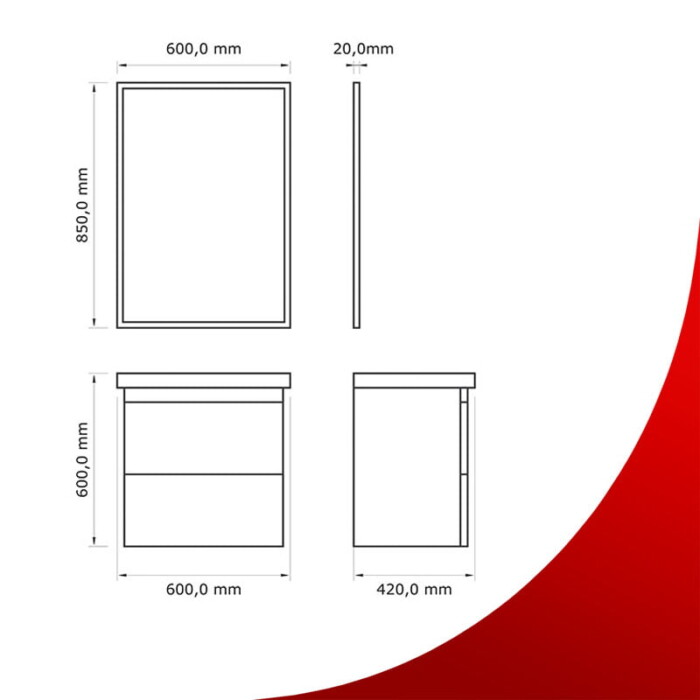 Ormarić sa umivaonikom 60 Easy - Slika 2