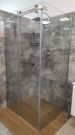 2993 TUŠ KABINA 80X100 190 SIVO STAKLO 8MM CRNI PROFIL - Slika 4