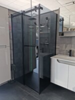 2993 TUŠ KABINA 80X100 190 SIVO STAKLO 8MM CRNI PROFIL - Slika 2