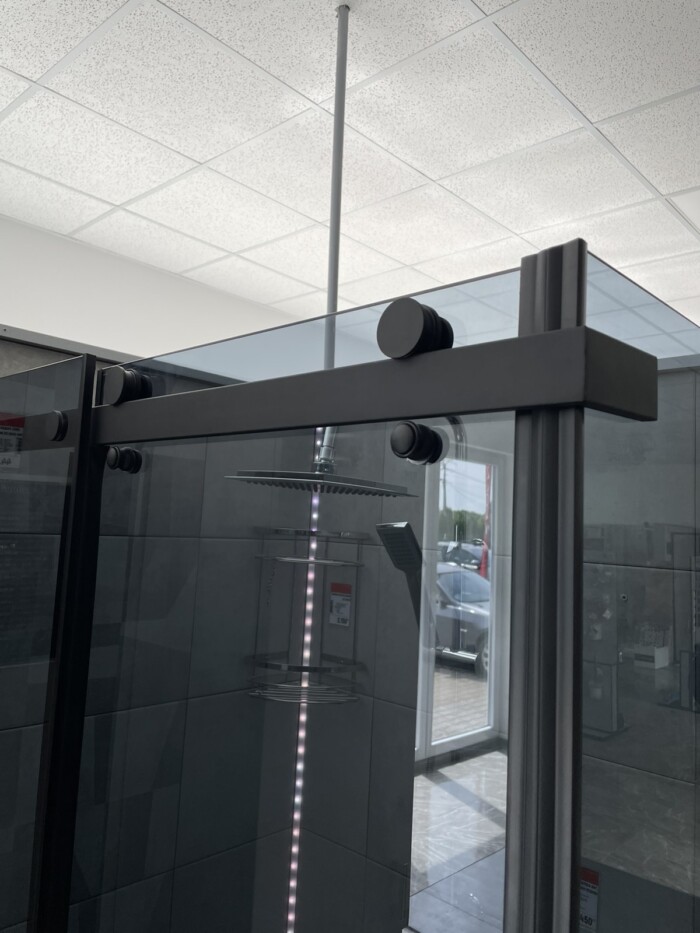 2993 TUŠ KABINA 80X100 190 SIVO STAKLO 8MM CRNI PROFIL - Slika 3