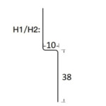 Wall Sloped Transition Profile 256 Right 10-38H Brushed Silver - Image 2