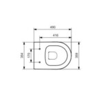 Toilet Bowl Wall-Hung V-Tondo 49 cm / Black - Image 2