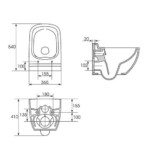 CASPIA Wandhängende Toilettenschüssel mit Soft-Close-Sitz SC K701-103/S701-909 – Bild 3