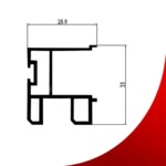 Aluminijumski rukohvat za klizne plakare MT-4-33x28 / crna /  L=2.7 m - Slika 2