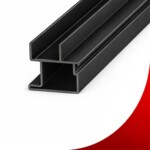 Aluminijumski rukohvat za klizne plakare MT-3-32x31 / crna /  L=2.7 m