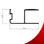 Aluminijumski rukohvat jednokanalni MT-5-41x21 /srebro/ L=2.7 m - Слика 2