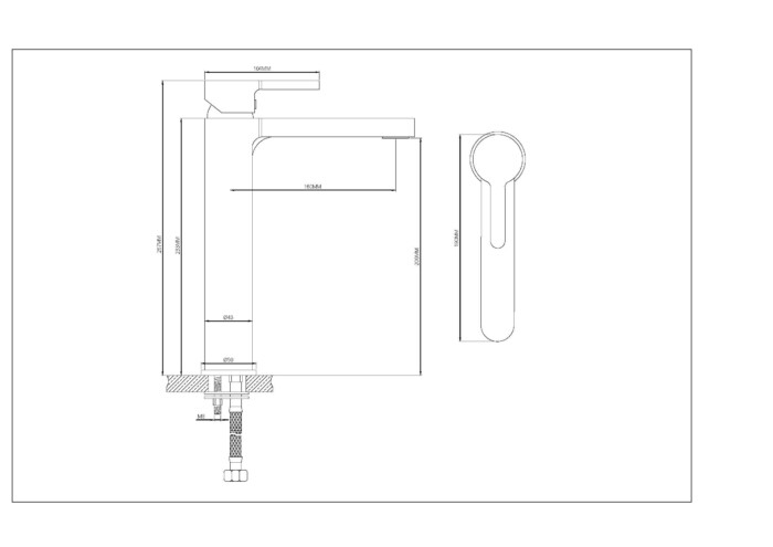 Baterija za lavabo HARMONIA /VISOKA/  crna KF0586A0B - Слика 2