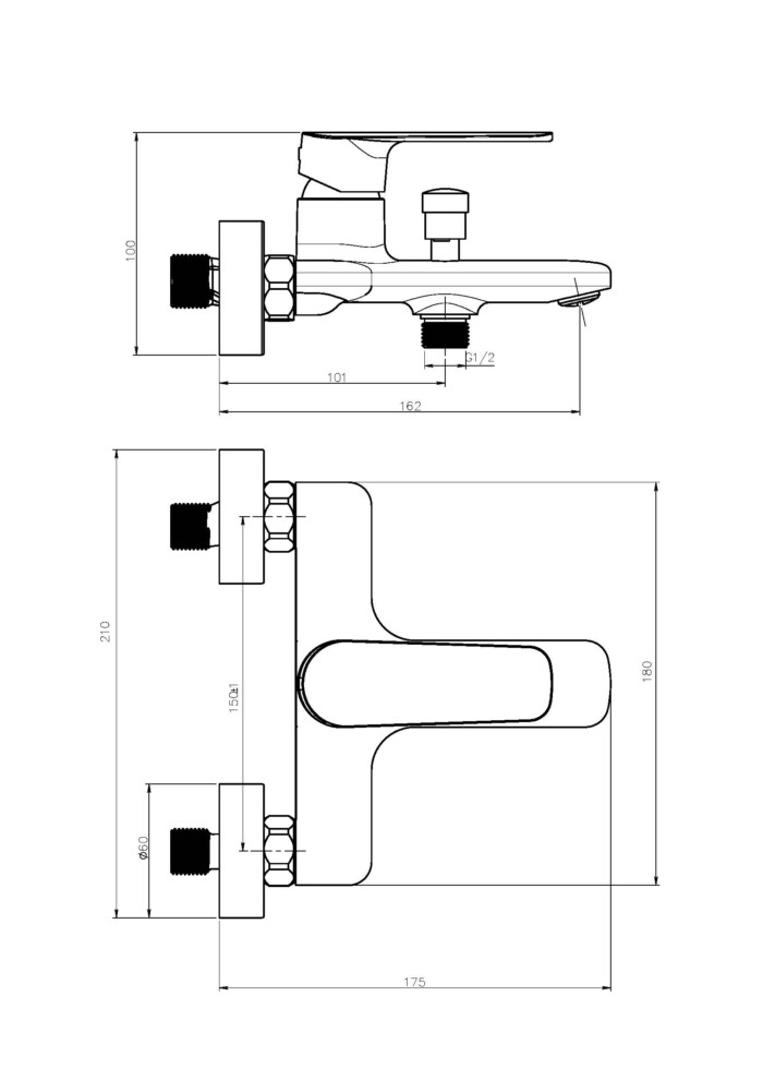 Baterija za kadu THEMIS - hrom HQ019300 - Слика 2